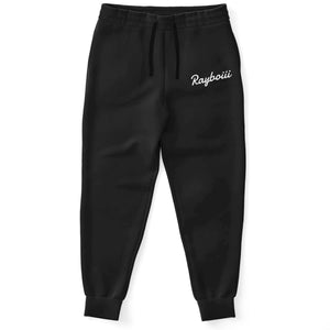 Rayboiii Black Athletic Jogging Bottoms