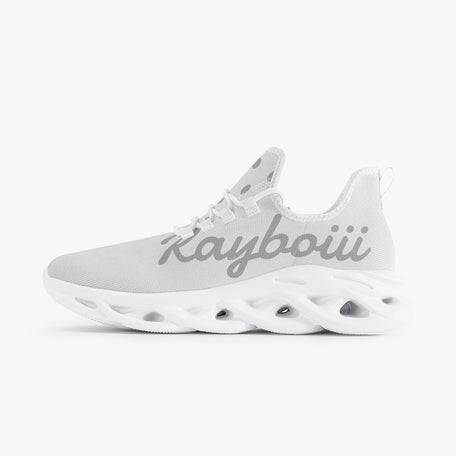 Rayboiii Bounce White Mesh Knit Sneakers