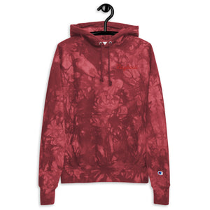 Red Rayboiii X Champion tie & dye hoodie