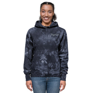 Navy Rayboiii X Champion tie & dye hoodie