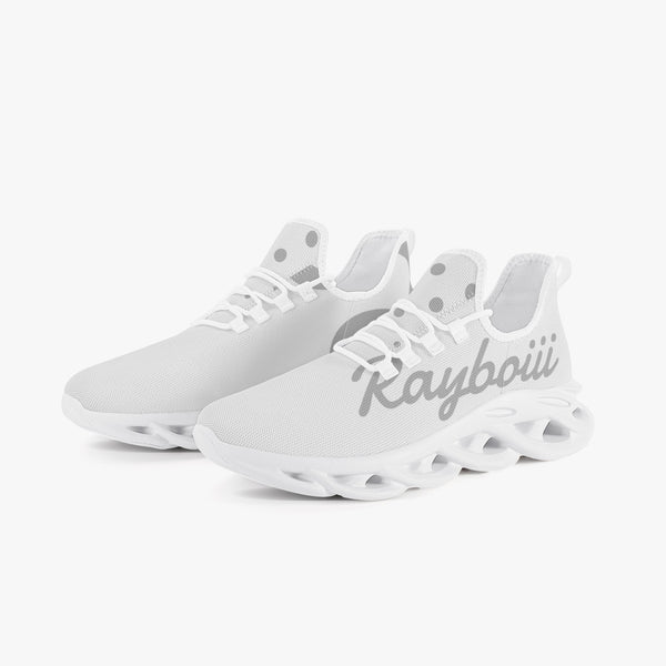 Load image into Gallery viewer, Rayboiii Bounce White Mesh Knit Sneakers
