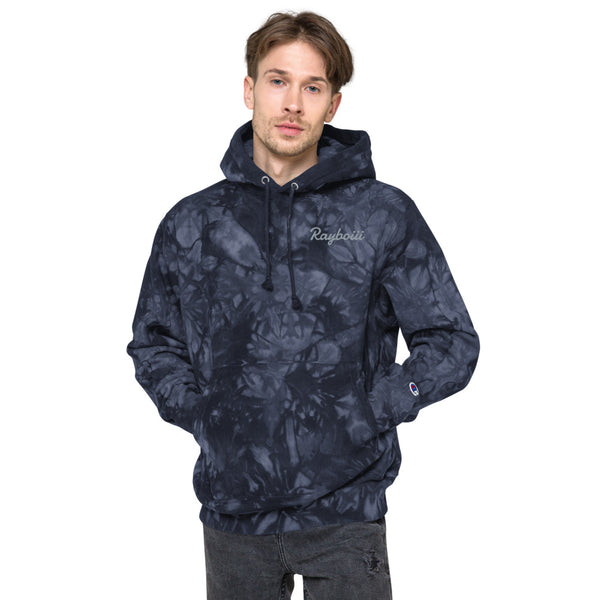 Load image into Gallery viewer, Navy Rayboiii X Champion tie &amp; dye hoodie
