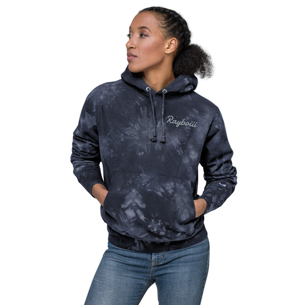 Load image into Gallery viewer, Navy Rayboiii X Champion tie &amp; dye hoodie
