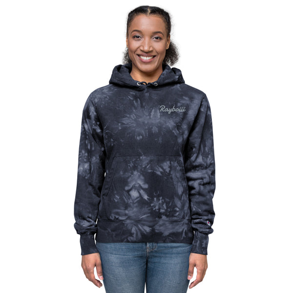 Load image into Gallery viewer, Navy Rayboiii X Champion tie &amp; dye hoodie
