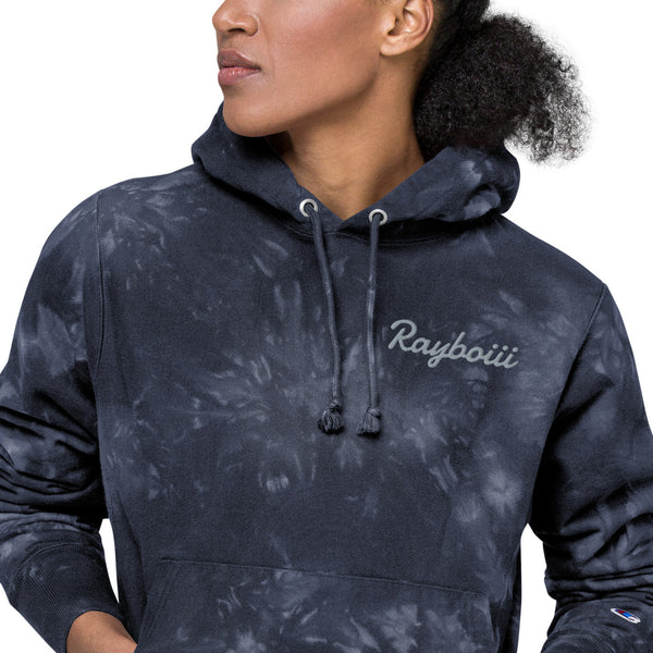 Load image into Gallery viewer, Navy Rayboiii X Champion tie &amp; dye hoodie
