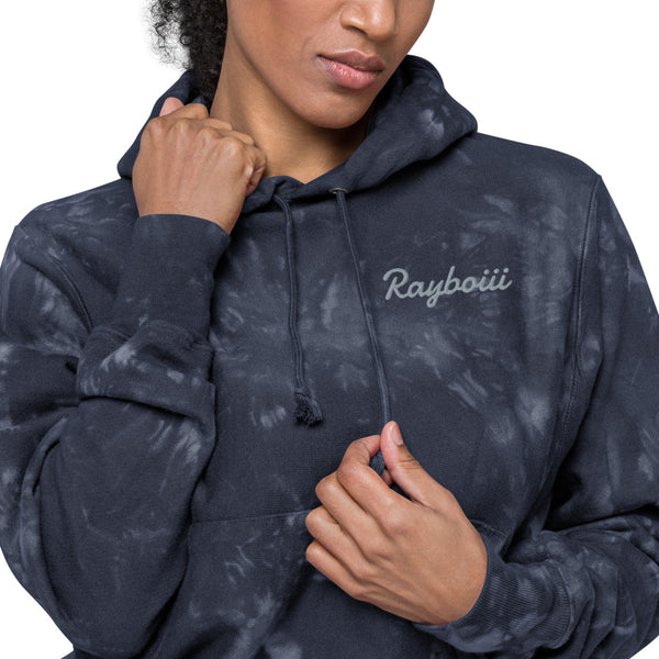Load image into Gallery viewer, Navy Rayboiii X Champion tie &amp; dye hoodie
